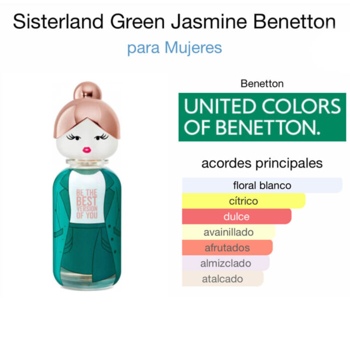 Benetton Sisterland Green Jasmine 80 ml - Imagen 2